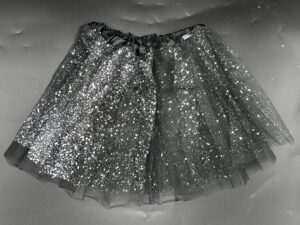 Tutú Negro 30cm 3capa Con Brillo*10U