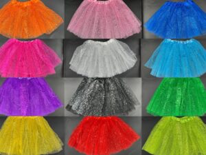 Tutú 30cm 3 capas C/Brillo para Niña POR BULTO