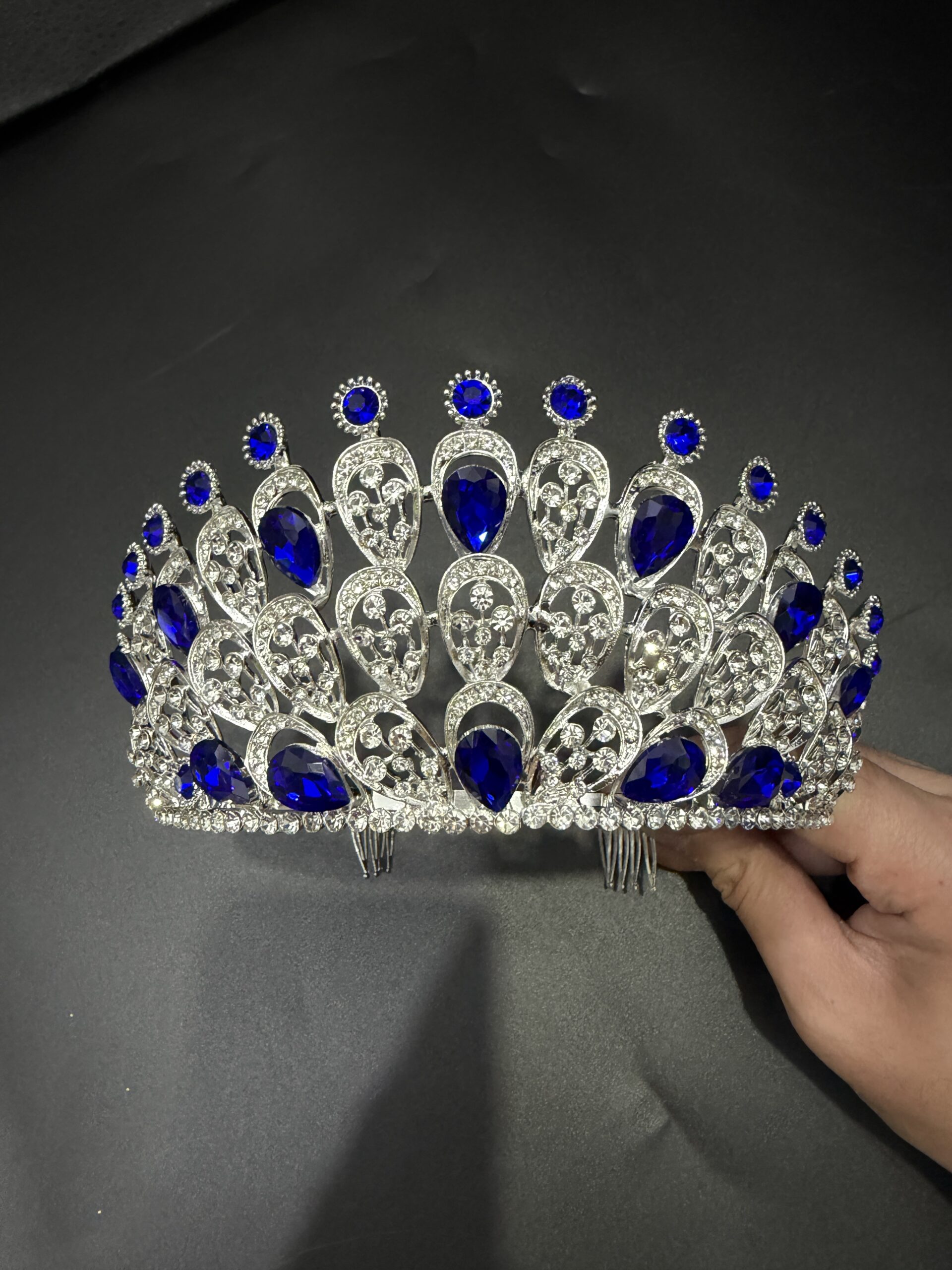 17,5*8,5cm Corona Diadema Tiara De Metal Strass Varios Y Peineta*12U - Image 8