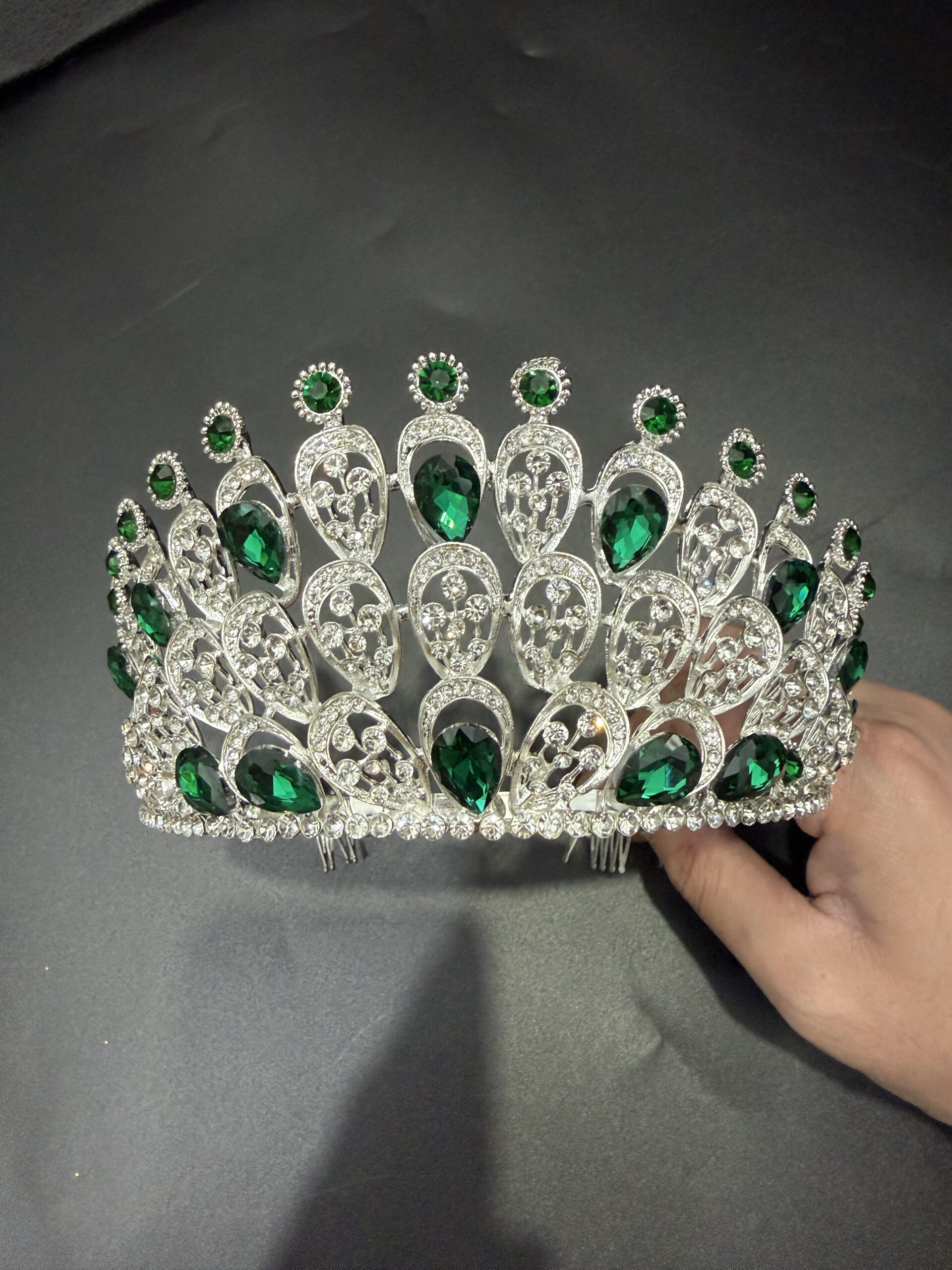 17,5*8,5cm Corona Diadema Tiara De Metal Strass Varios Y Peineta*12U - Image 12