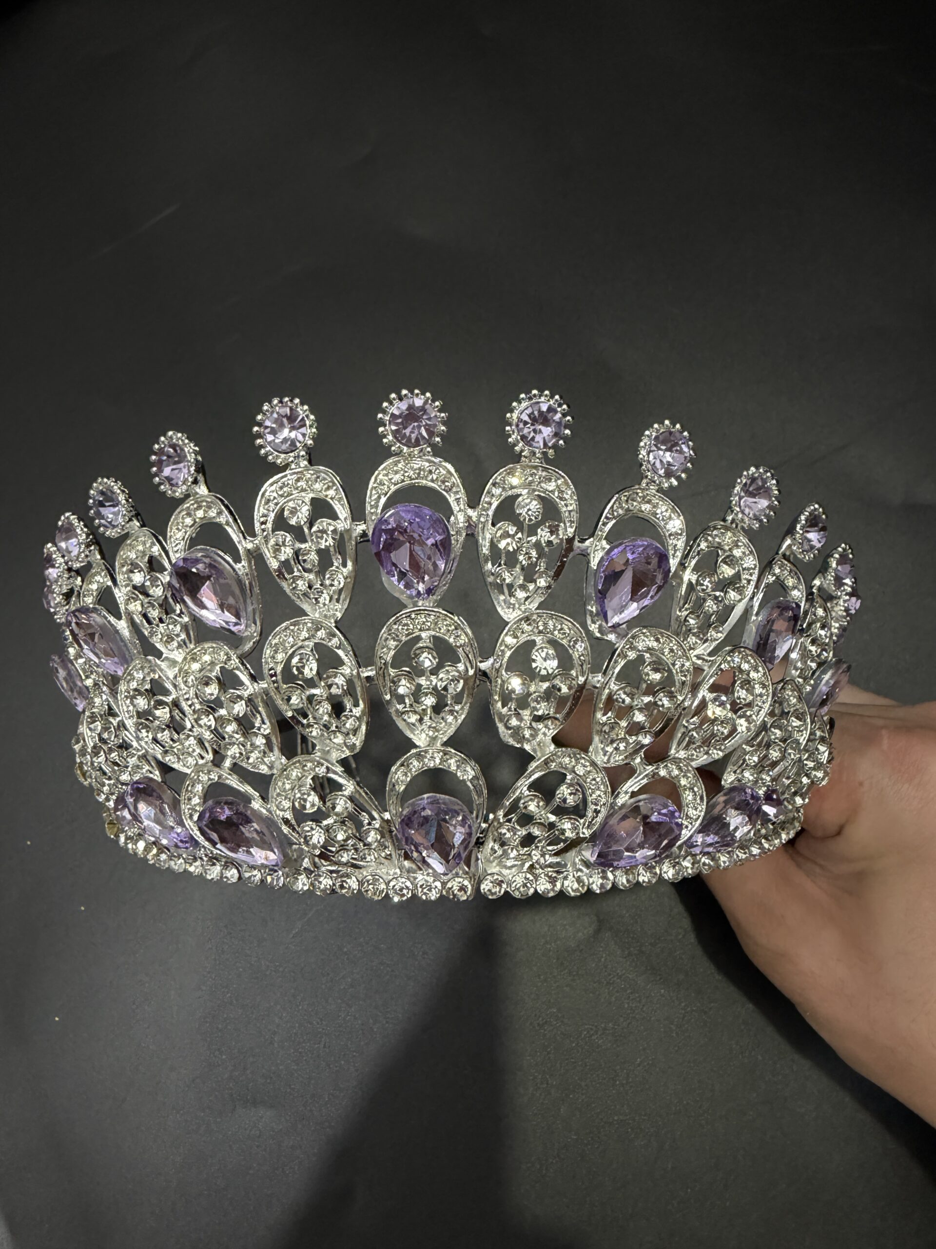 17,5*8,5cm Corona Diadema Tiara De Metal Strass Varios Y Peineta*12U - Image 4