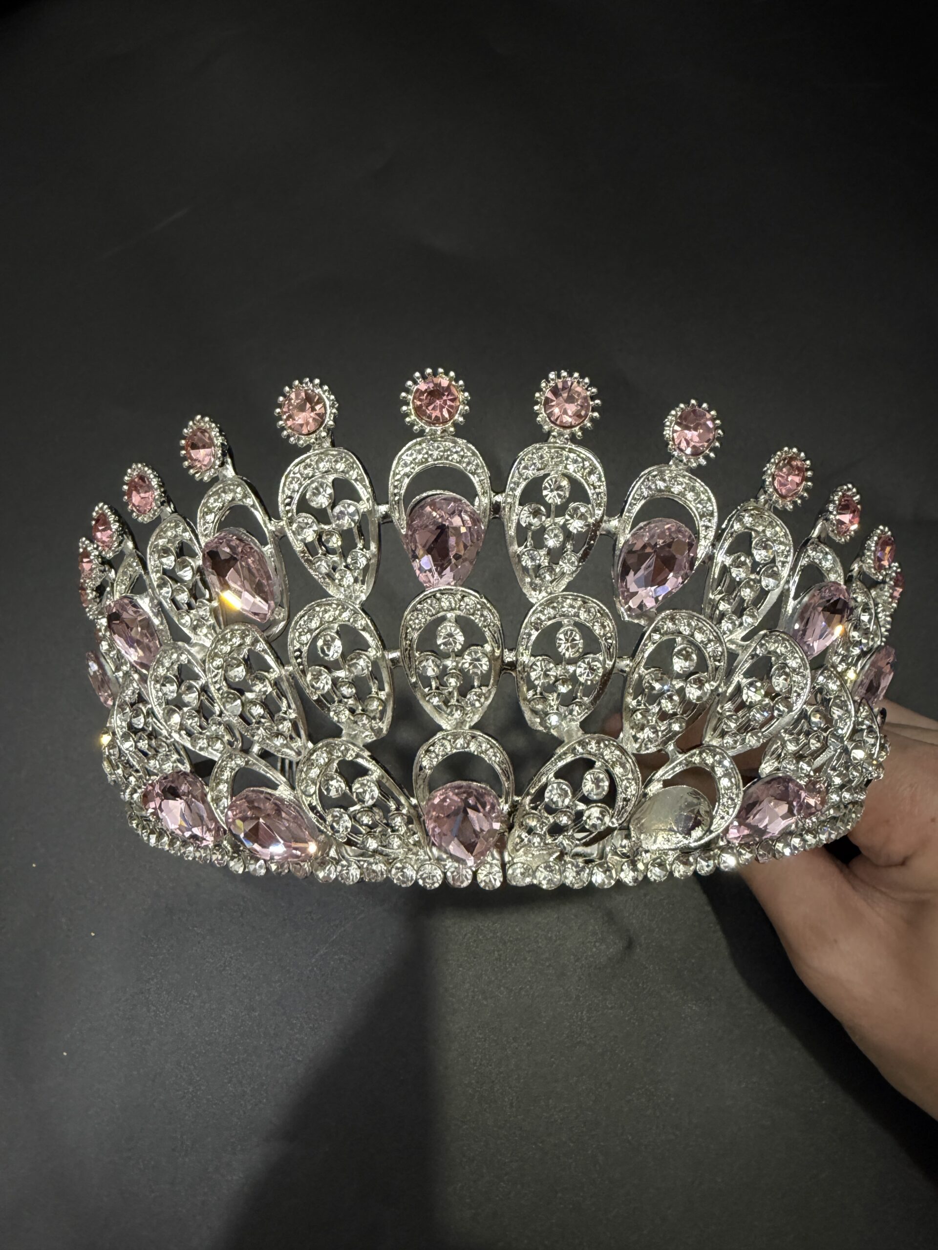 17,5*8,5cm Corona Diadema Tiara De Metal Strass Varios Y Peineta*12U - Image 6