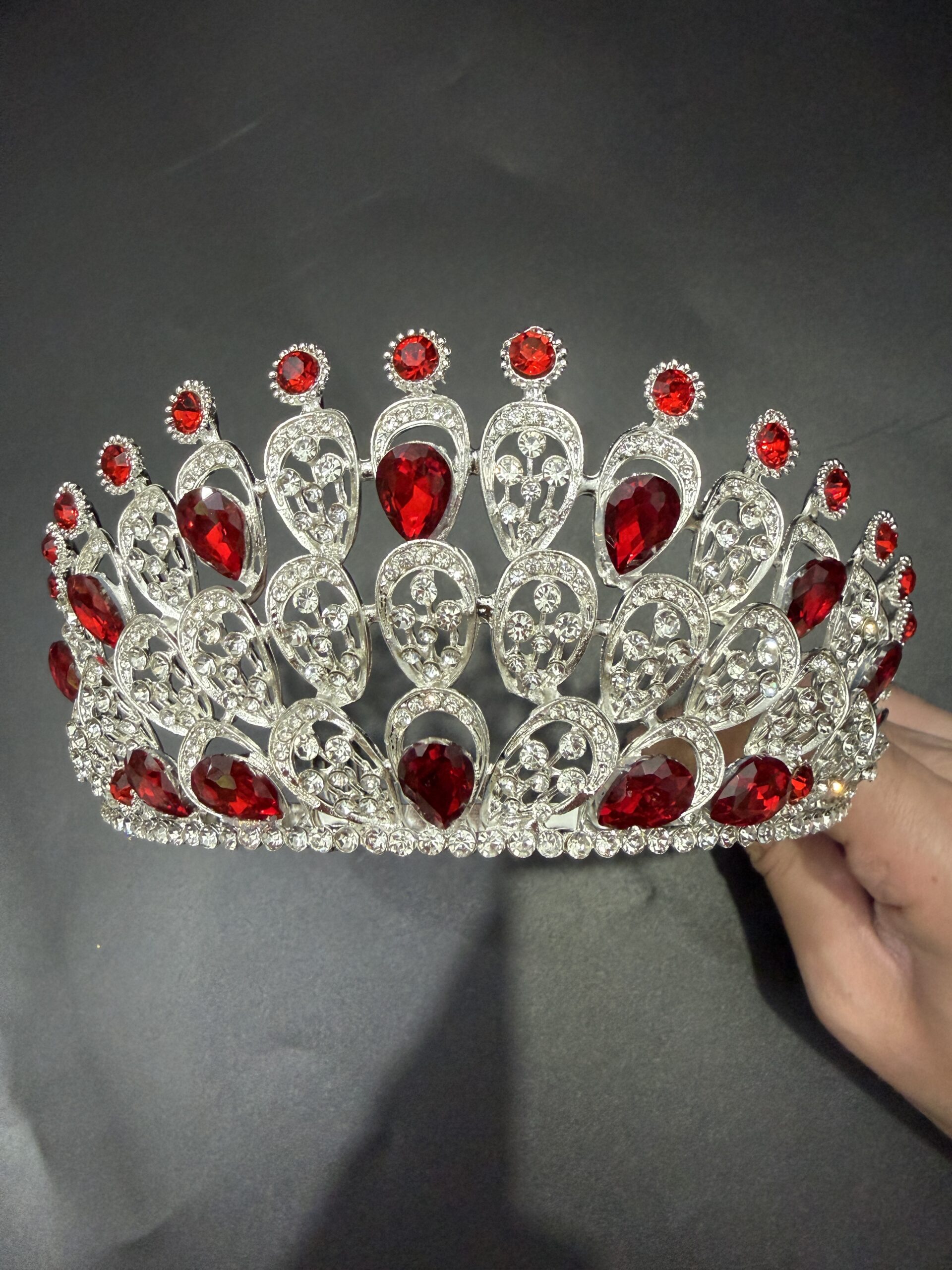 17,5*8,5cm Corona Diadema Tiara De Metal Strass Varios Y Peineta*12U - Image 10