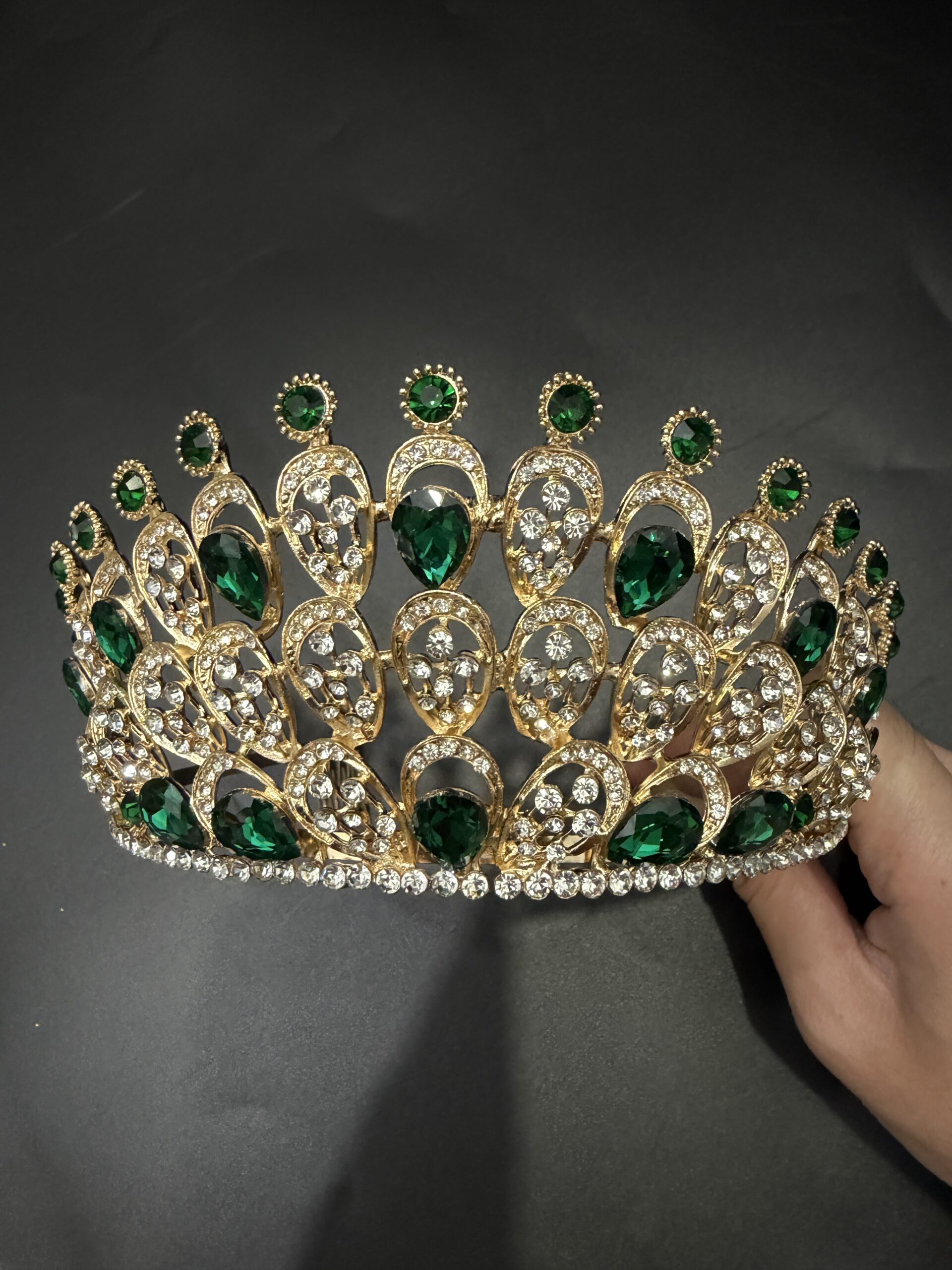 17,5*8,5cm Corona Diadema Tiara De Metal Strass Varios Y Peineta*12U - Image 13