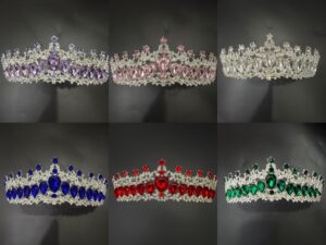 16,5*6cm Corona Diadema Tiara De Metal Strass Varios Y Peineta*12U