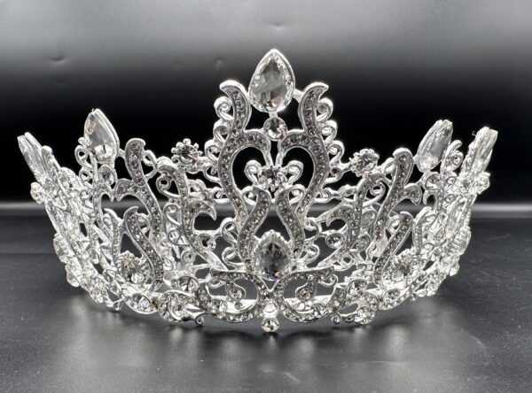 17*8cm Diadema Metalica Corona Con Strass Plateado*12U - Image 2