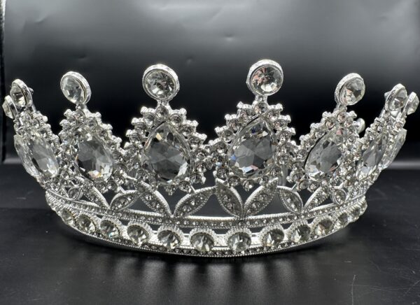17,5*6,5cm Diadema Metalica Corona Con Strass Plateado*12U - Image 2