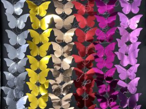 2,4 M Guirnalda de 10 Mariposas Plásticas 3d Metalizada *12PACKS