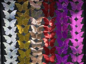 2,4 M Guirnalda de 10 Mariposaa Plásticas 3d Holografica*12PACKS