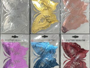 Mariposa Papel 3d Adhesiva Grande Holografica *6U*12PACKS