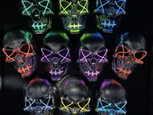 Máscara Calavera Con Luz Led Neón