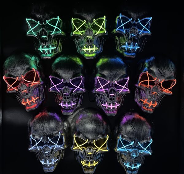 Máscara Calavera Con Luz Led Neón