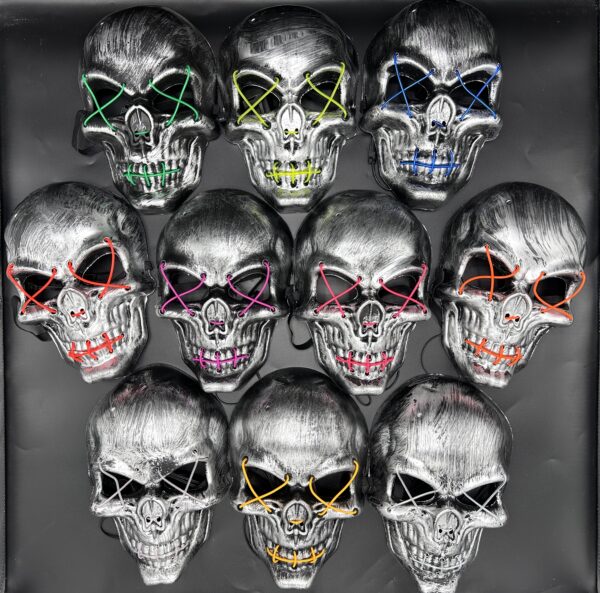 Máscara Calavera Con Luz Led Neón - Image 2