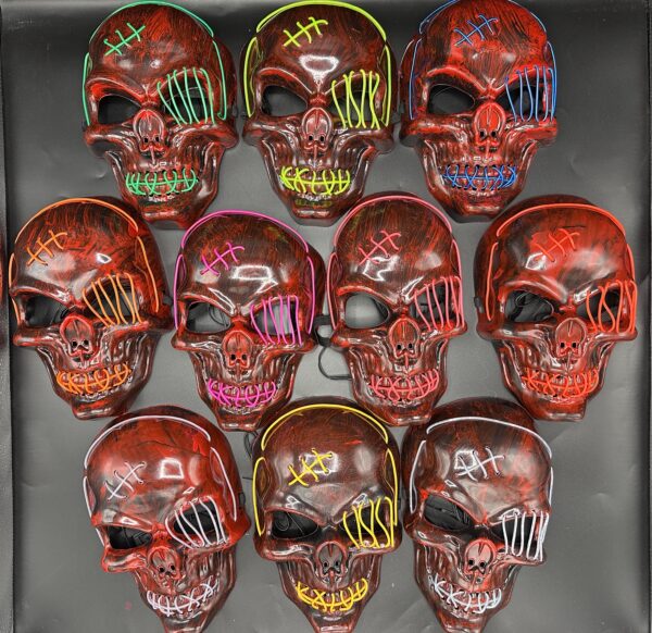 Máscara Calavera Con Luz Led Neón - Image 2