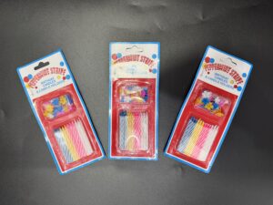 Velas 5,5 cm Rayadas Cortas X24 Para Torta Cumpleaños *24 Blisteres