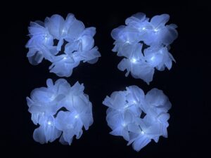 Pulsera Hawaiana Led Tela Blanco*12U