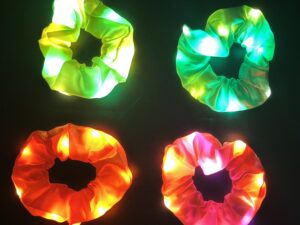Colita De Pelo Led Scrunchies Cotillon *12U