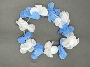 Coronas Hawaiano Tela Celeste y Blanco *12U