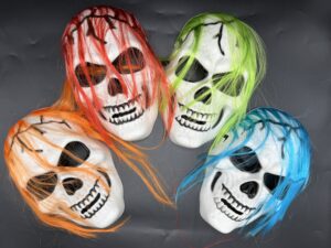 Máscara Rigida Calavera Con Pelo *12U